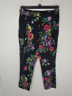 {Allen B.} Black Floral Pants - SIZE 6
